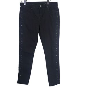 Blank NYC Jeans 28 Womens Skinny Leg Mid Rise Black Studded Dark Wash Denim